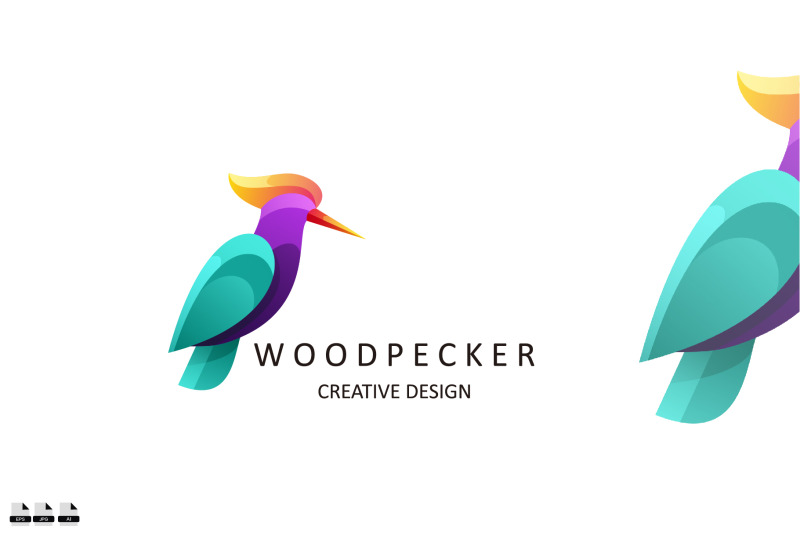 woodpecker-gradient-colorful-logo-vector