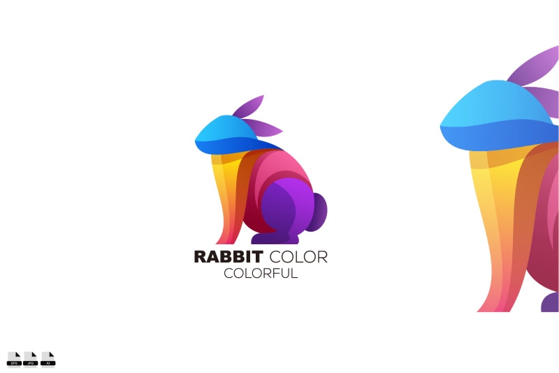 rabbit-color-design-gradient-vector-colorful