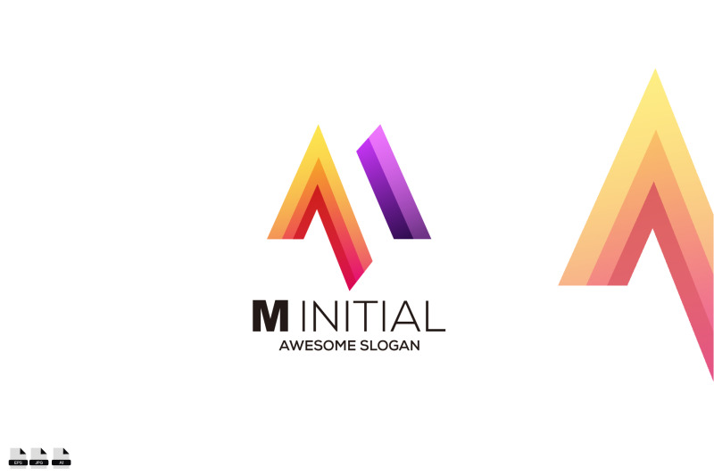 m-initial-gradient-color-icon-vector