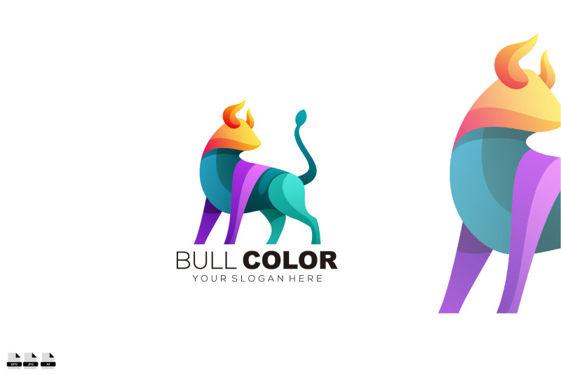 gradient-bull-color-logo-vector-template