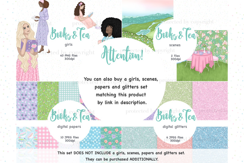 books-tea-clipart-summer-illustration-bundle