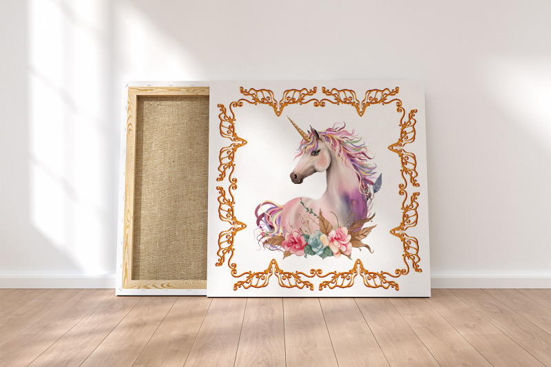 rainbow-unicorns-and-golden-frames