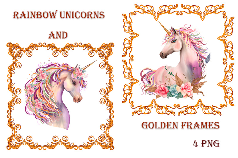 rainbow-unicorns-and-golden-frames