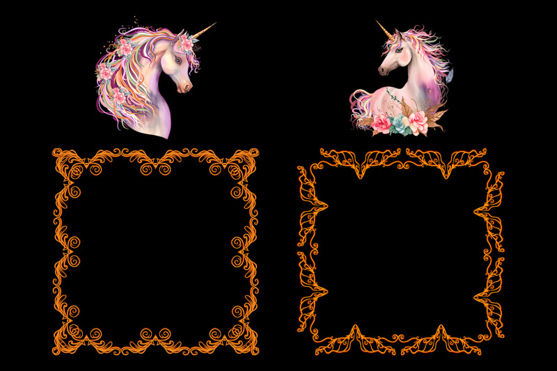 rainbow-unicorns-and-golden-frames