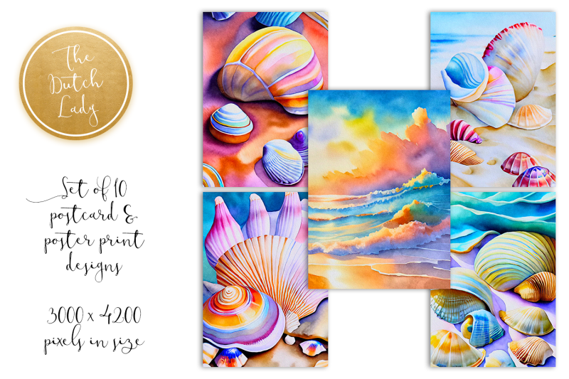 seashell-amp-beach-postcard-and-poster-print-set