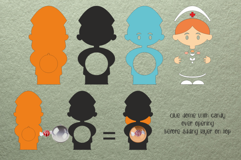 nurse-candy-dome-paper-craft-template-svg