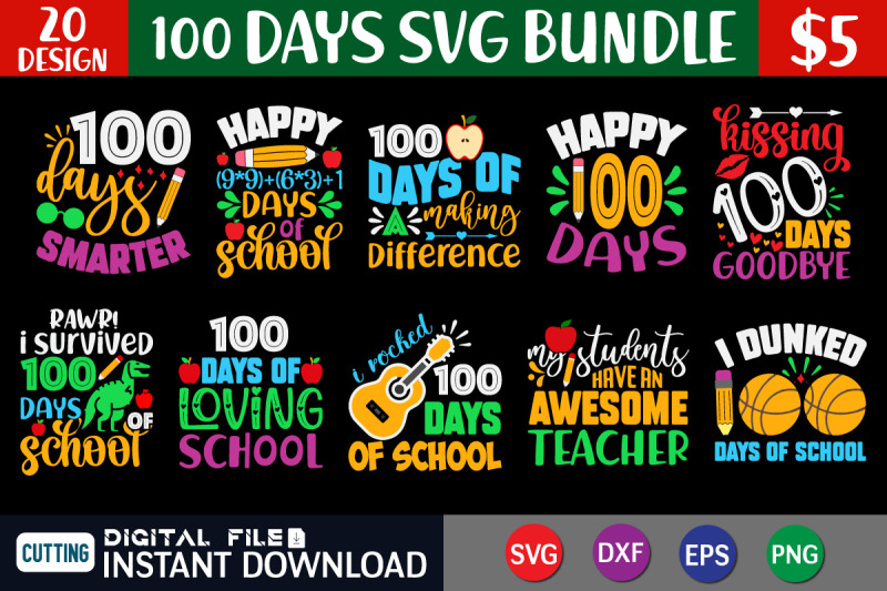 100-days-svg-bundle