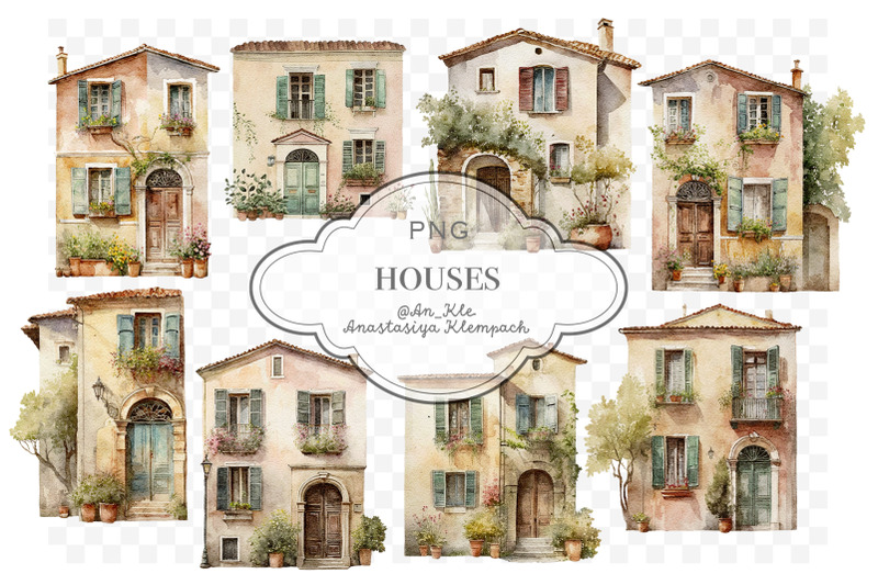 old-houses-facades-clipart-png