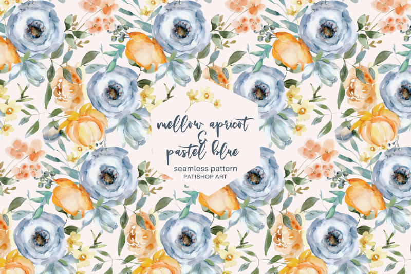 mellow-apricot-amp-pastel-blue-floral-clipart-set