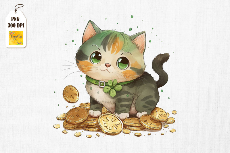 cute-cat-amp-gold-coins-st-patrick-039-s-day