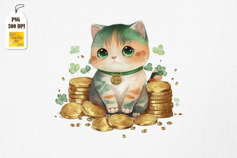 cute-cat-amp-gold-coins-st-patrick-039-s-day-2