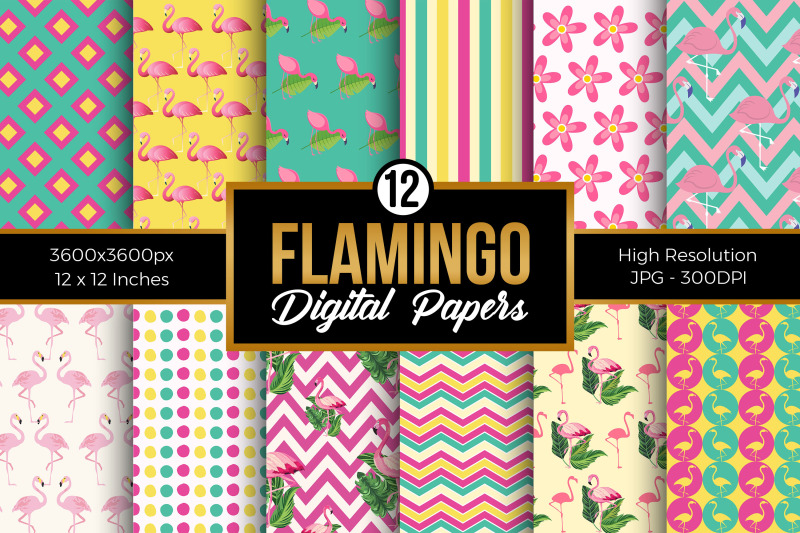 flamingos-digital-papers