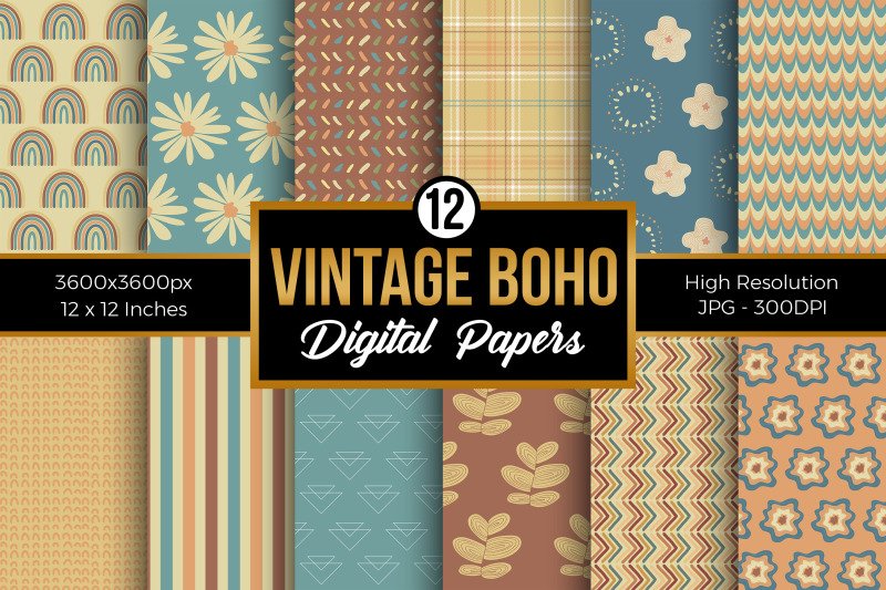 vintage-boho-digital-papers