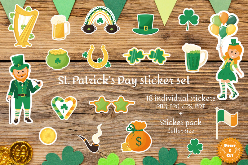 st-patricks-day-sticker-set