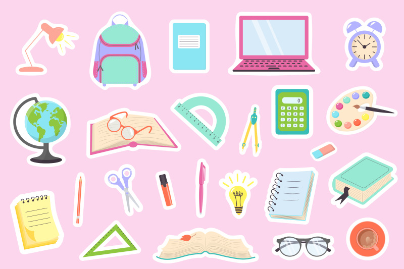 stickers-with-school-supplies-and-stationery