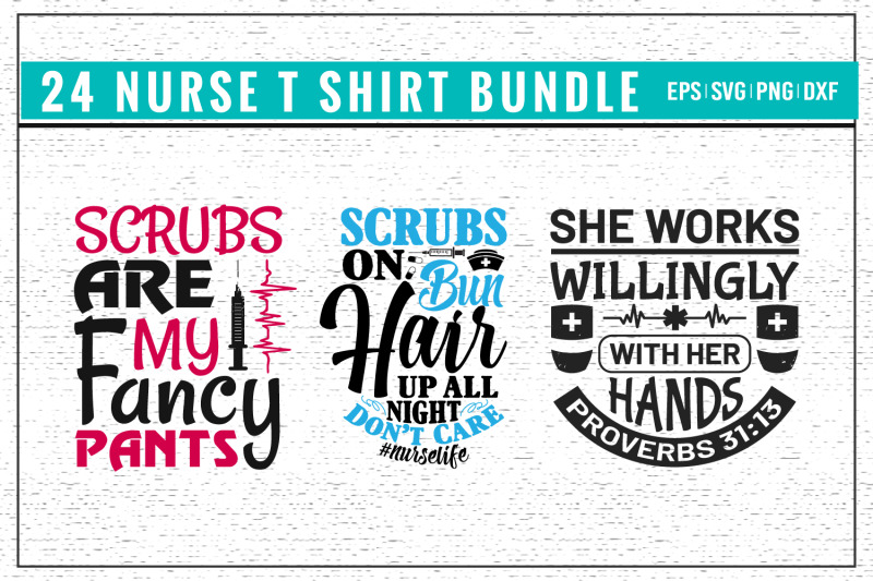 nurse-typographic-t-shirt-bundle