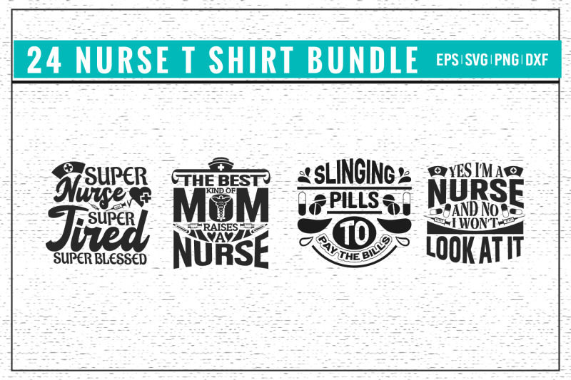 nurse-typographic-t-shirt-bundle