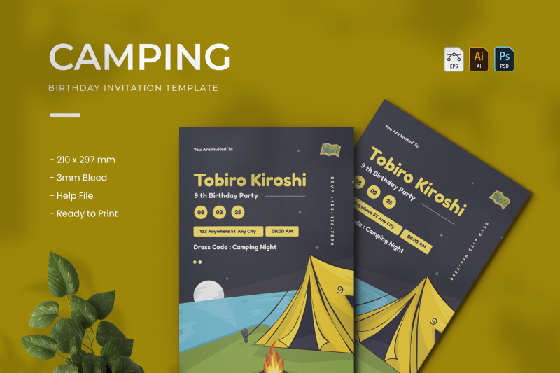 camping-birthday-invitation