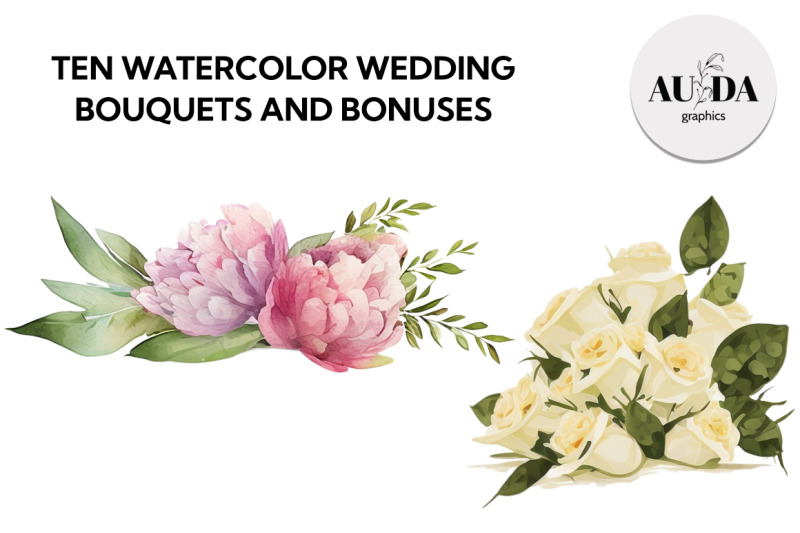 ten-watercolor-wedding-bouquets-amp-bonuses