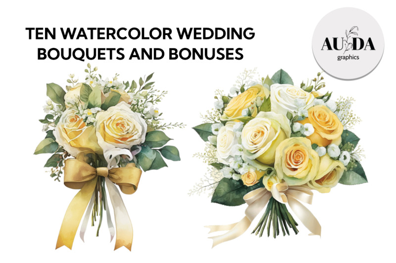 ten-watercolor-wedding-bouquets-amp-bonuses