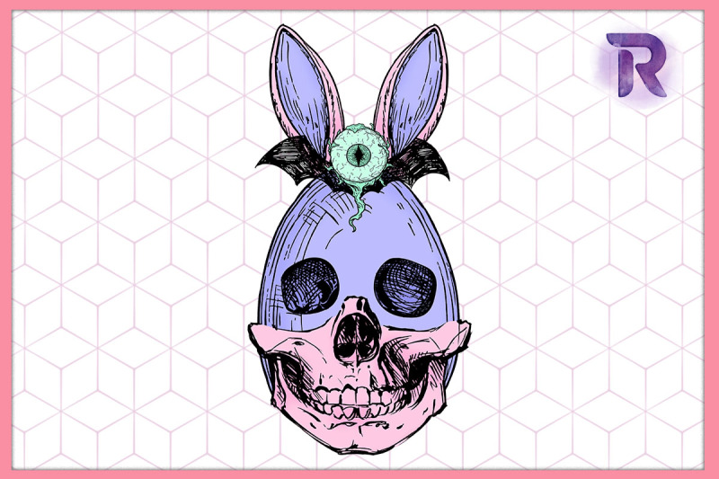 pastel-skeleton-goth-bunny-easter