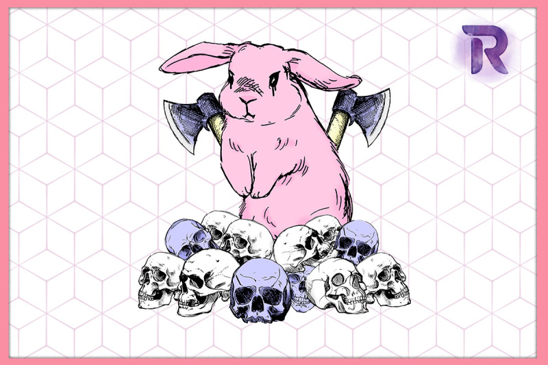 pastel-goth-bunny-easter-skeleton