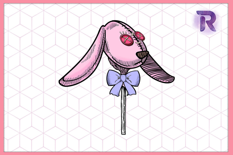 pastel-goth-easter-bunny-lollipop