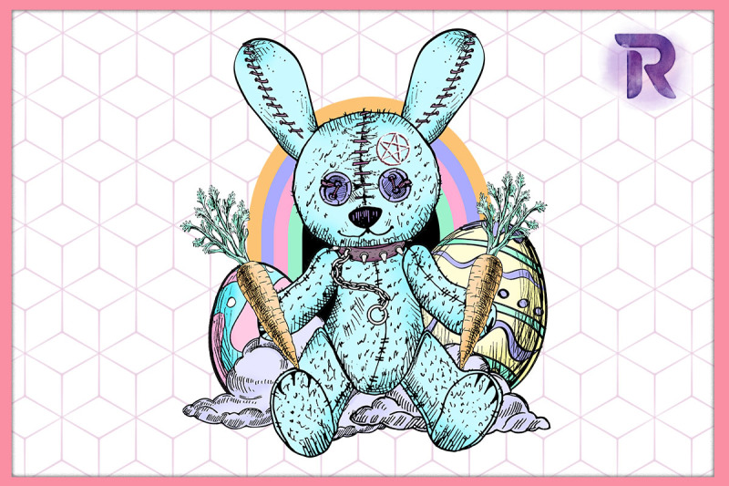 pastel-goth-bunny-carrot-easter-egg