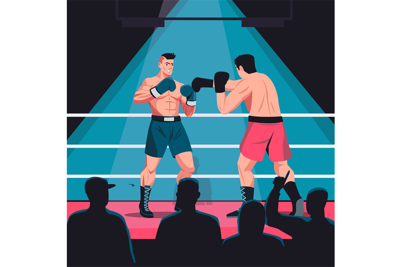 fight-on-box-ring-cartoon-muscular-boxers-boxing-and-wrestling-on-spa