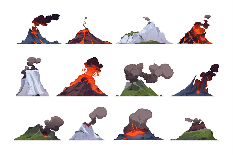 volcano-collection-rock-exploding-with-magma-smoke-and-ashes-volcan