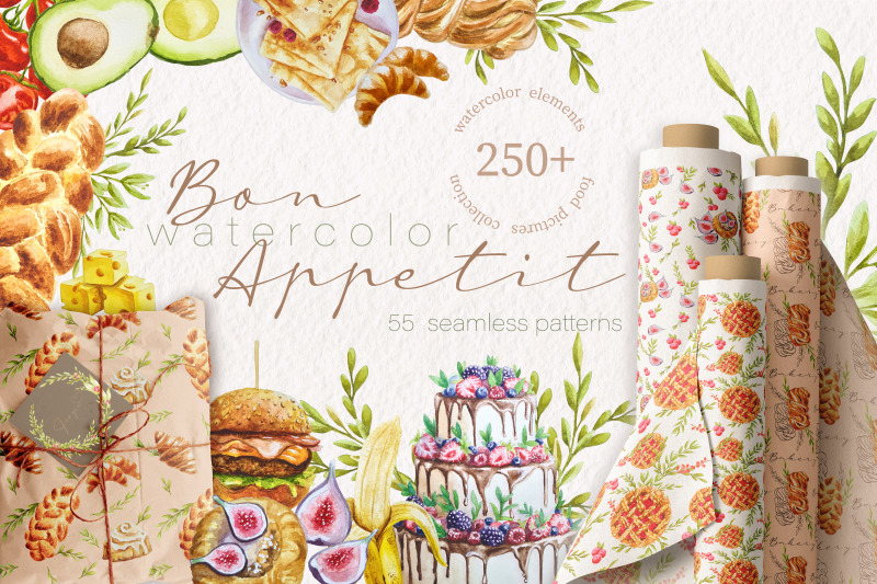 bon-appetit-watercolor-collection-clipart