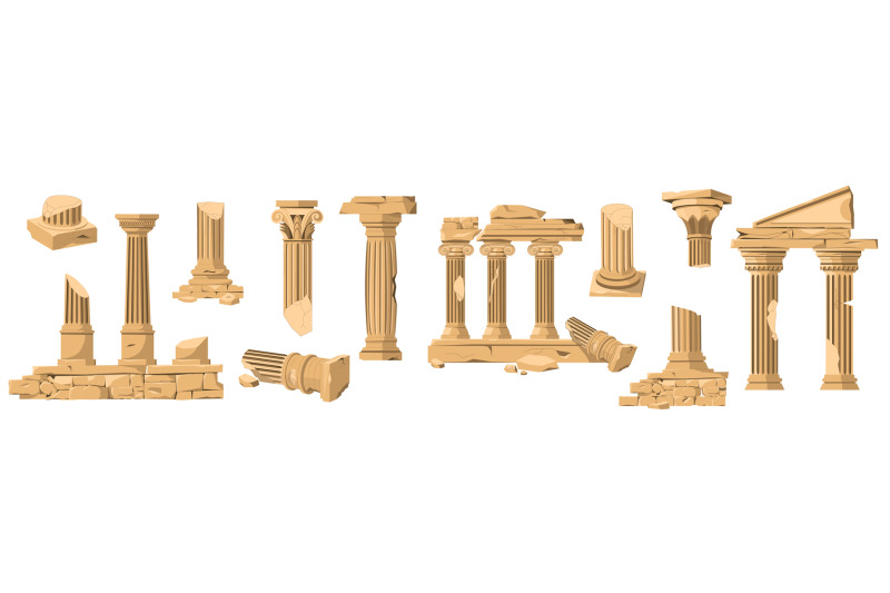 ancient-ruins-cartoon-classic-stone-pillars-antique-architecture-bui