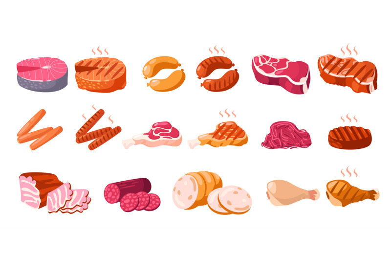 cartoon-meat-products-raw-steaks-sausages-and-forcemeat-fresh-meaty