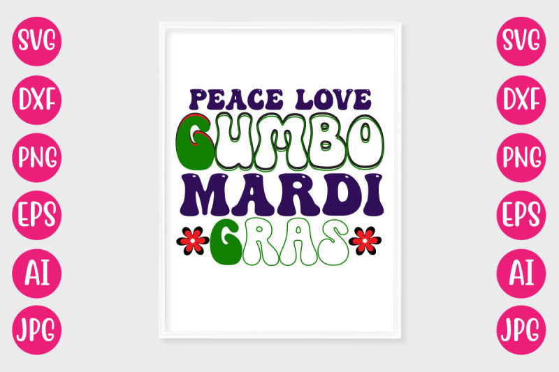 peace-love-gumbo-mardi-gras-retro-design