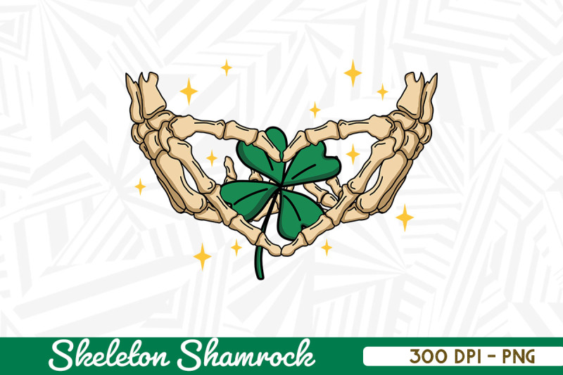 skeleton-hands-retro-heart-shamrock