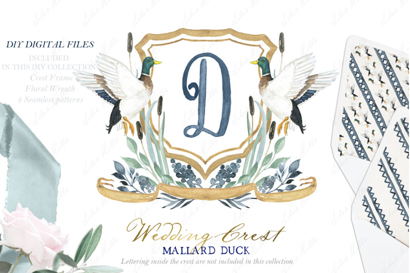 wedding-family-crest-diy-duck-mallard-navy-blue