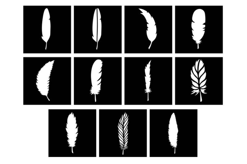 feather-stencil-feather-bundle-feather-digital-stencil