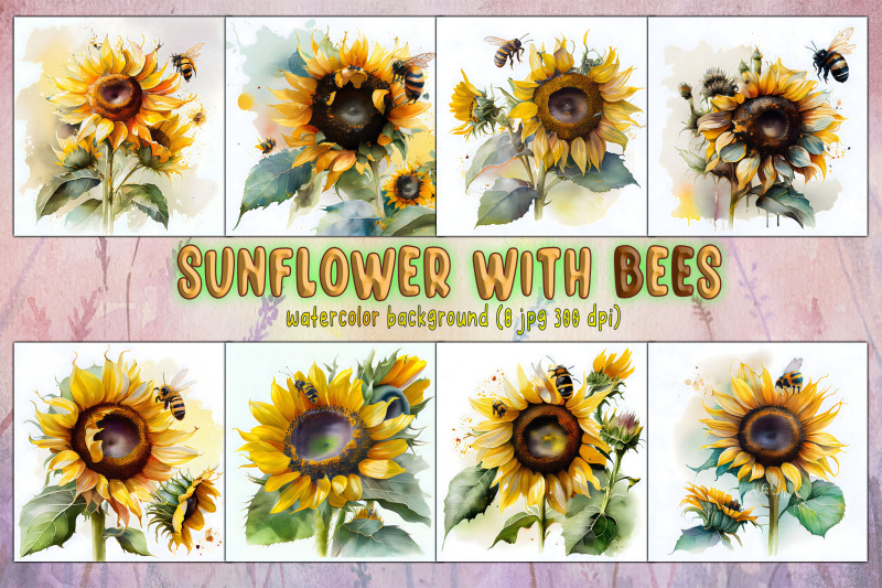 sunflower-with-bees