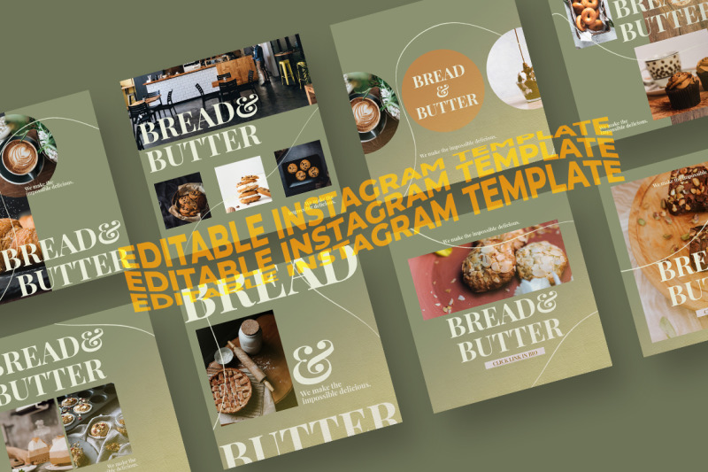 bread-and-butter-food-instagram-post-template