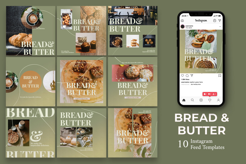 bread-and-butter-food-instagram-post-template