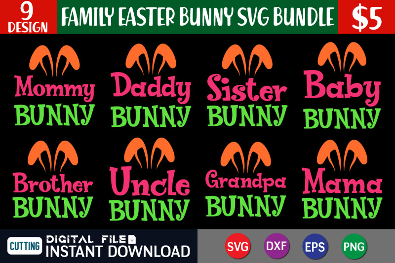 family-easter-bunny-svg-bundle