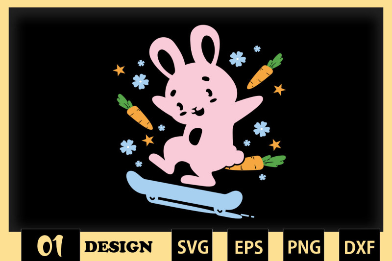 skateboarding-cute-easter-bunny