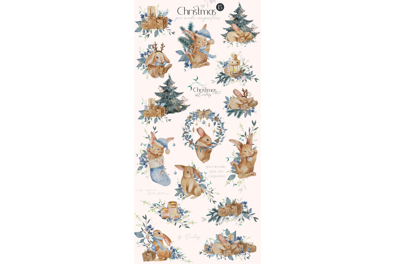 christmas-bunnies-watercolor-clipart