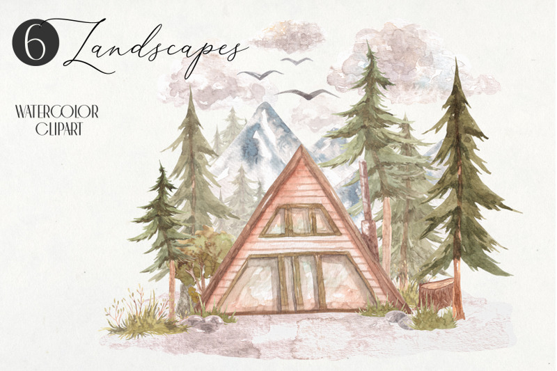 houses-in-the-forest-watercolor-clipart