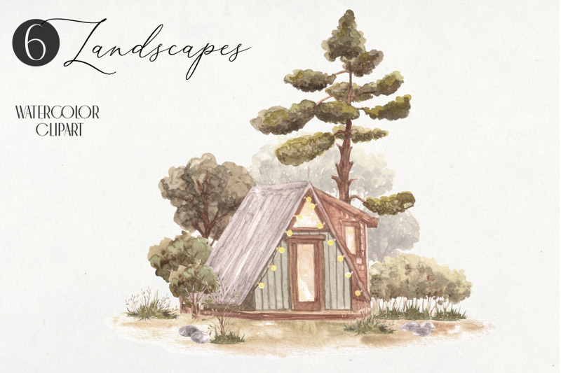 houses-in-the-forest-watercolor-clipart