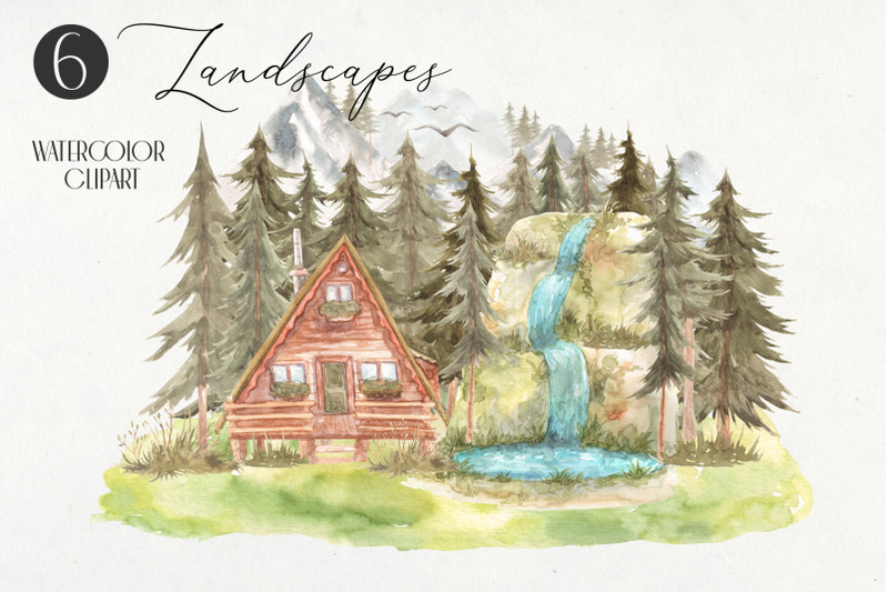 houses-in-the-forest-watercolor-clipart