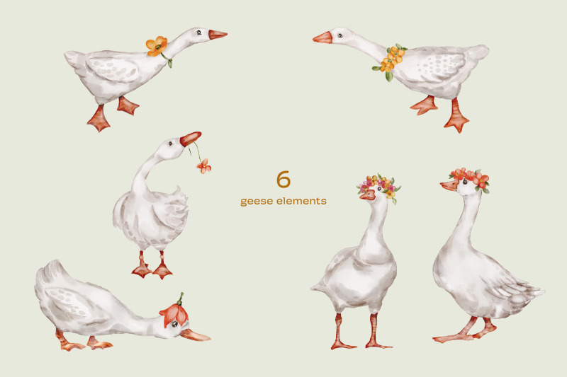 watercolor-geese-clipart-and-seamless-pattern-set