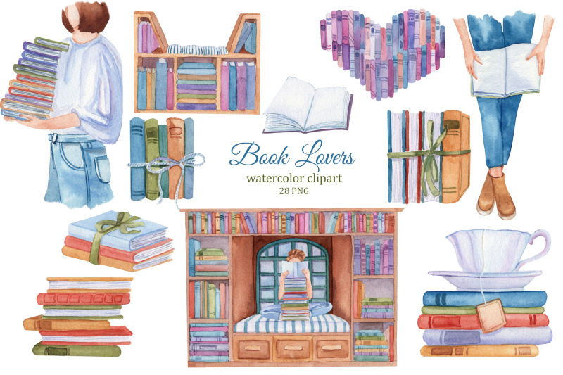 book-lovers-watercolor-clipart-book-reeder-png