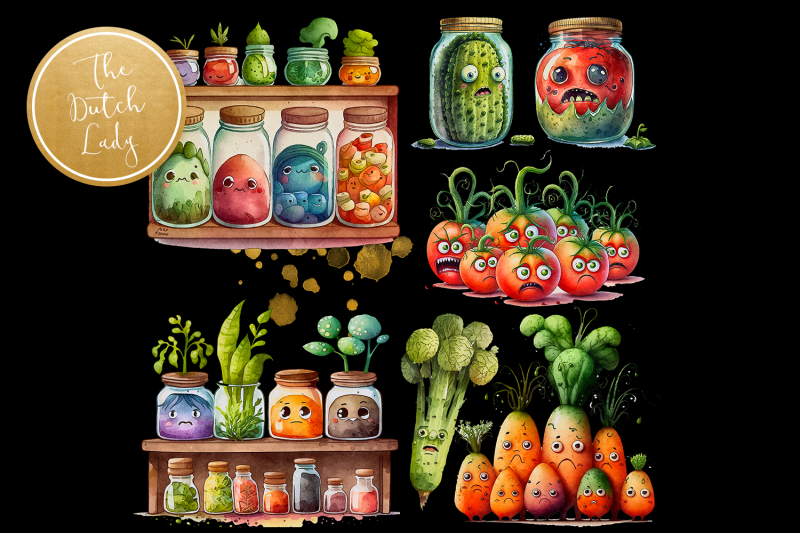 the-grumpy-vegetables-clipart-set