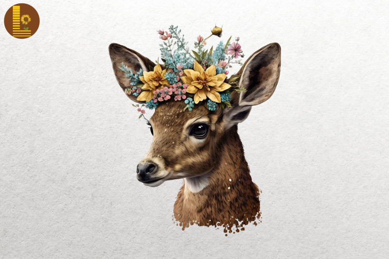 watercolor-deer-and-flowers-2